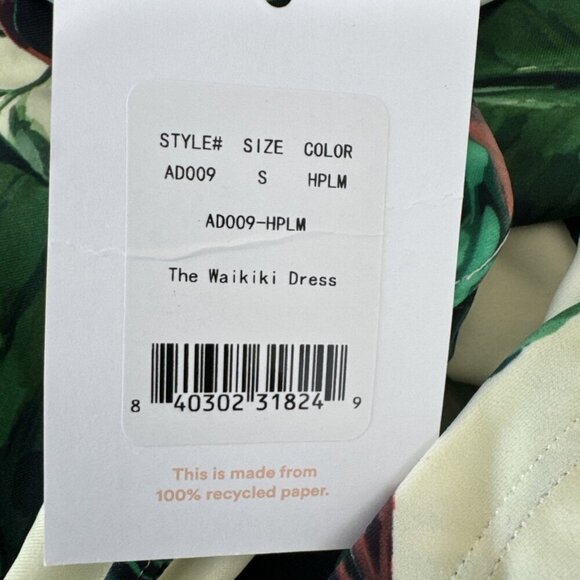 Andie Women's S Waikiki Coverup Swim Dress Stretchy Ivory Palm NWT 9557 - Picture 13 of 16